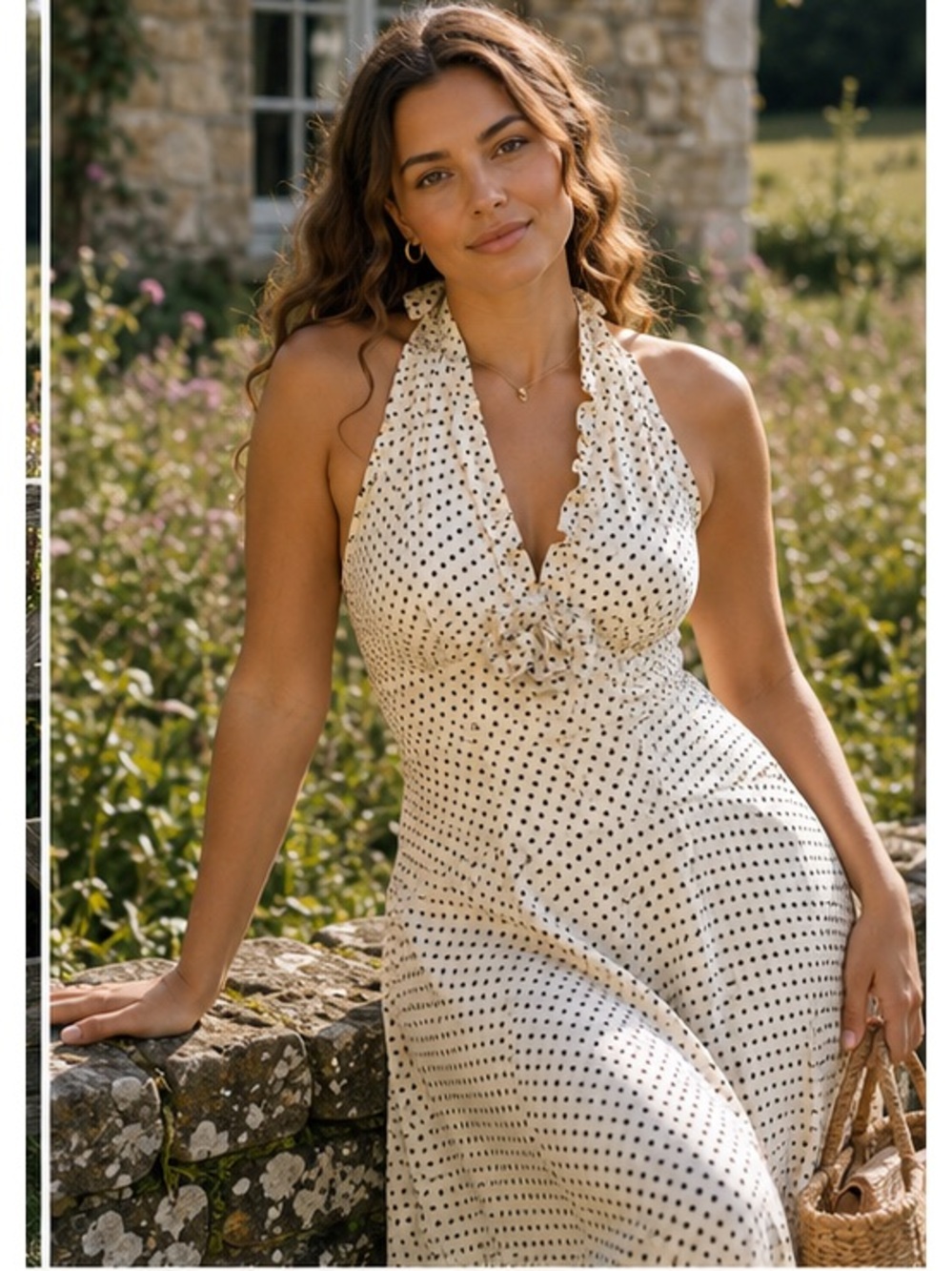 NWT DÔEN Mazarine Polka Dot Midi Dress in Portia Dot, Cream Size XL - Picture 4 of 17